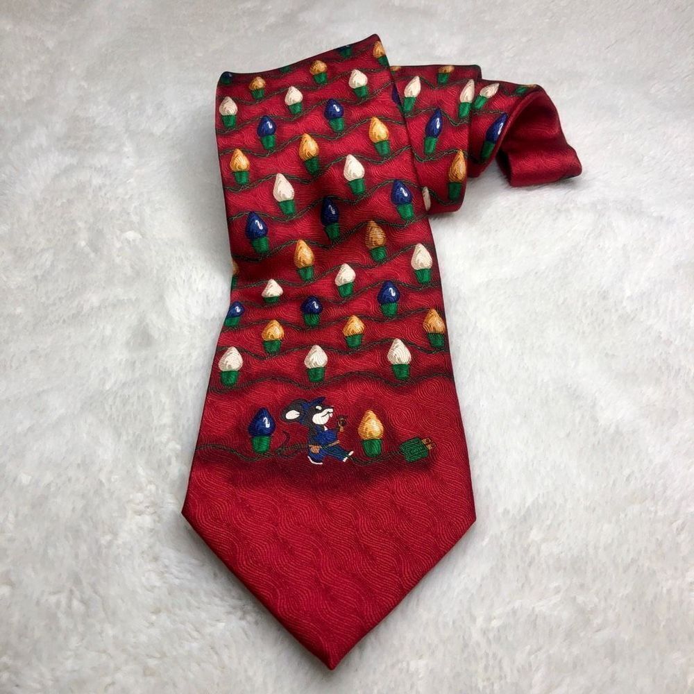 NORDSTROMS J.Z. RICHARDS HANDCRAFTED UNIQUE CHRISTMAS HOLIDAY RED MENS ALL SILK